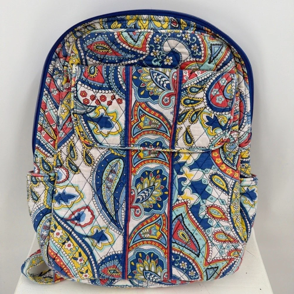 Vera‎ Bradley Marina Paisley Backpack Retired Quilted Cotton Bag